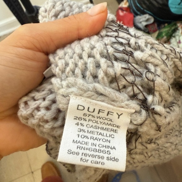 Duffy Gray Wool Chain Link Grunge Cardigan - Picture 3 of 6